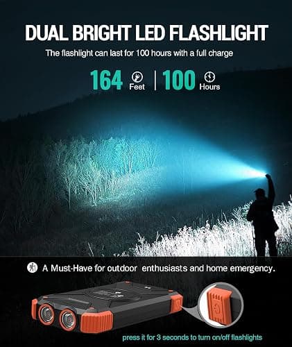 BLAVOR Solar Charger Power Bank 10,000mAh, Portable Wireless Charger, 20W Fast Charging External Battery Pack with USB C for Cell Phones, Solar Panel Charger with Dual Flashlight for Camping thumbnail 7