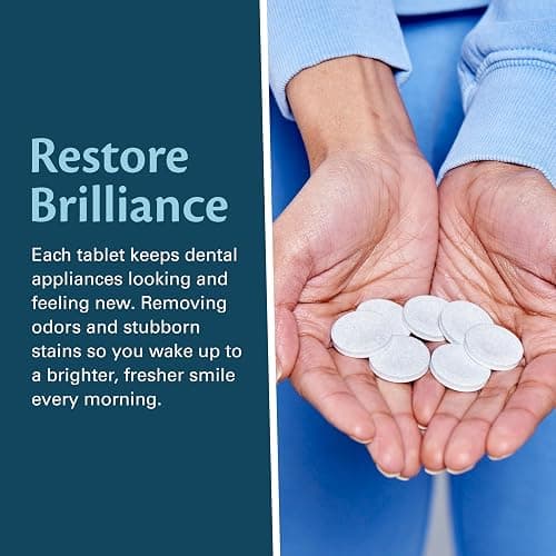 Overnight + Whitening Retainer Cleaner, Remove Stains, Discoloration, and Plaque | 4 Month Supply | Denture Cleanser with Whitening Boost,120 Tablets by M3 Naturals thumbnail 6