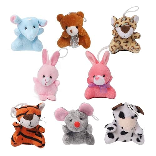 Juegoal 26 Pack Christmas Mini Animal Plush Toy Set, Cute Small Stuffed Animal Keychain Set, Goodie Bag Fillers, Carnival Prizes for Kids, Assortment Kid Valentine Gift Easter Egg Filter Party Favors thumbnail 6