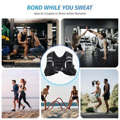 ZELUS Weighted Vest, 6lb/8lb/12lb/16lb/20lb/25lb/30lb Weight Vest with Reflective Stripe for Workout, Strength Training, Running, Fitness, Muscle Building, Weight Loss, Weightlifting thumbnail 6