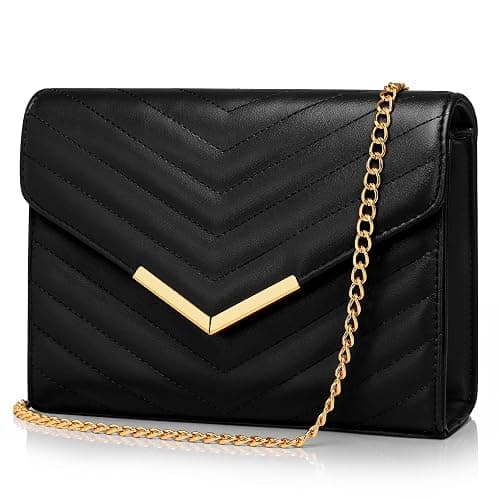 KKXIU Clutch Purses for Women, Evening Bag for Party Wedding Prom Bridal | Formal Handbag for Lady, Crossbody Shoulder Envelope Bag, Detachable Metal Chain, Foldover Bag - Image 1