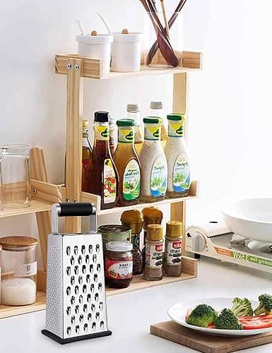 Kaishun Cheese Grater, Box Grater for Cheese Stainless steel Vegetable Slicer Food Shredder 4-sided Convenience for kitchen thumbnail 2