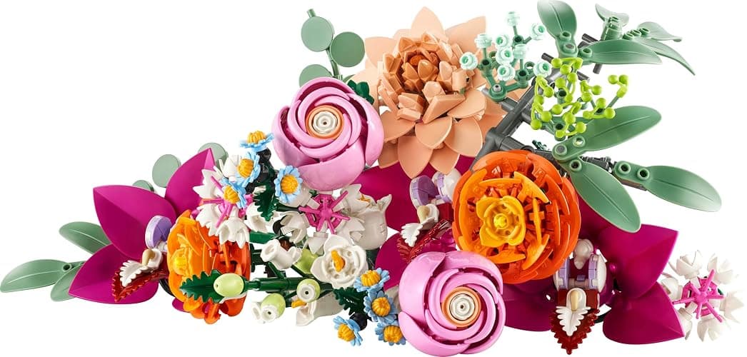 LEGO Botanicals Pretty Pink Flower Bouquet Set for Adults - Floral Home Decor Building Kit with Artificial Roses, Daisies, Cornflowers and Elderflowers - Nature Gifts for Women and Men - 10342 thumbnail 10