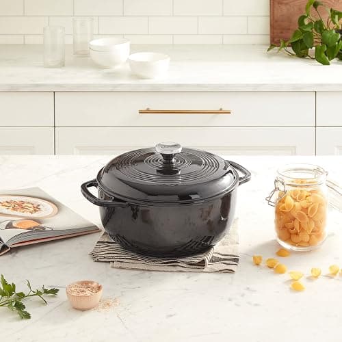 Lodge Manufacturing Company EC6D18 Enameled Dutch Oven, 6 qt, Midnight Chrome thumbnail 12