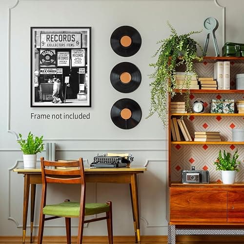 VERENIX Fashion Black And White Photography Wall Art Vintage Preppy Record Shop Poster Retro Trendy Music Art Aesthetic Canvas Print for Music Lovers Gifts 12x16 inch Unframed thumbnail 4