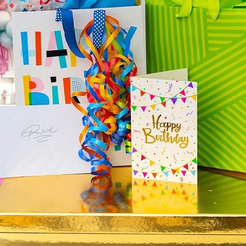 120 Pack Assorted Gold Foil Happy Birthday Cards with Envelopes, Organizer Box, Stickers, and Seals - 4x6 Inches, 8 Unique Designs, Ideal for Kids, Men, Women, and Elderly thumbnail 6