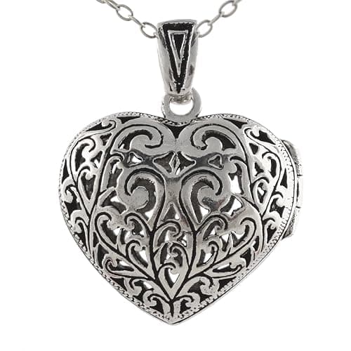 FashionJunkie4Life Sterling Silver Locket Necklaces for Women, 18" Cable Chain - Image 1