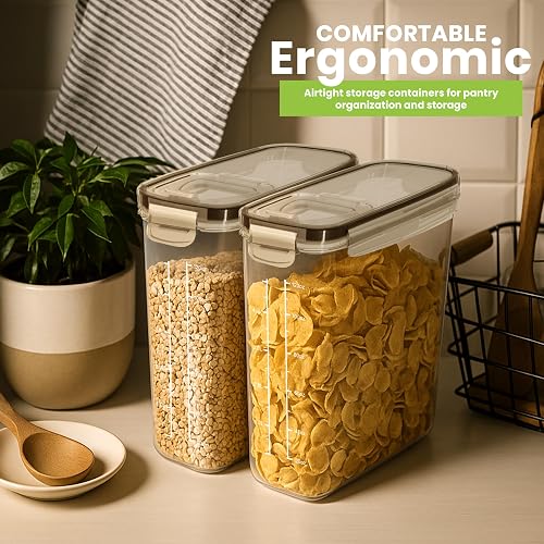 Utopia Kitchen Cereal Containers Storage Set – 3 Pack 4L(135.2 oz) Airtight Food Storage Containers with Lids, BPA-Free Cereal Dispensers for Pantry Organization and Storage (Clear) thumbnail 7