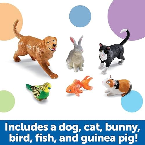 Learning Resources Jumbo Domestic Pets - 6 Pieces, Ages 2+ Preschool Pet Toys, Classroom Desk Pets, Preschool Learning Toys thumbnail 4