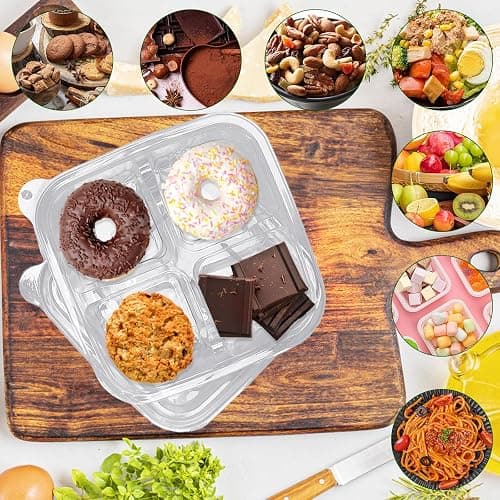 Haawooky 50 Pcs Bento Snack Food Containers,4 Compartment Lunchable Container with Lids,Divided Food Storage Containers For Travel Work School thumbnail 2