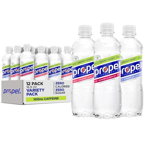 Propel Energy Boost Zero Calorie Flavored Water With Electrolytes and Caffeine, 3 Flavor Variety Pack, 16.9 fl oz Bottles (12 Pack) - Image 1