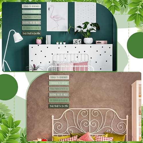 Pinkunn Inspirational Wall Art Sage Green Pink Positive Quotes Wall Decor Cute Preppy Wooden Room Sign Uplifting Encouragement Gifts for Motivational Art for Home Bedroom(Sage Green) thumbnail 7