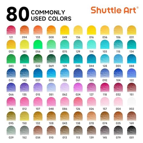 Shuttle Art 80 Colored Pencils, Colored Pencils for Adult Coloring, Soft Core Color Pencil, Drawing Supplies for Adults Kids Artists Beginners Drawing Coloring Sketching thumbnail 3
