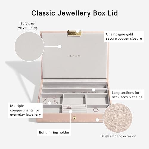 Stackers Blush & Champagne Gold Classic Jewellery Box, Set of 2 thumbnail 5
