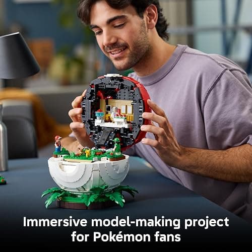 LEGO Pokémon Iconic Trainer Moments Poké Ball 72154 | Collectible Building Set for Adults, Ages 18+, Pokémon Model Kit with 3 Minifigures & 2 Pokémon Figures, Gift for Gamers thumbnail 2