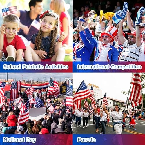 Paminify Red White Blue Hair Glitter Stick,Memorial Day Patriotic 250th America Face Body Glitter,4th of July Accessories,Fourth of July Outfits for Women, Waterproof Glitter Makeup for Football Game thumbnail 6