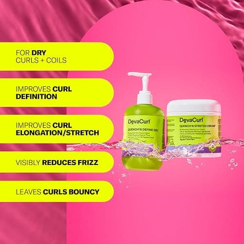 DevaCurl Quench'n Gel & Cream - Define Gel Strong Hold Non-Crunch Styler & Cream Mositurizing Defining Curl Cream Bundle thumbnail 2