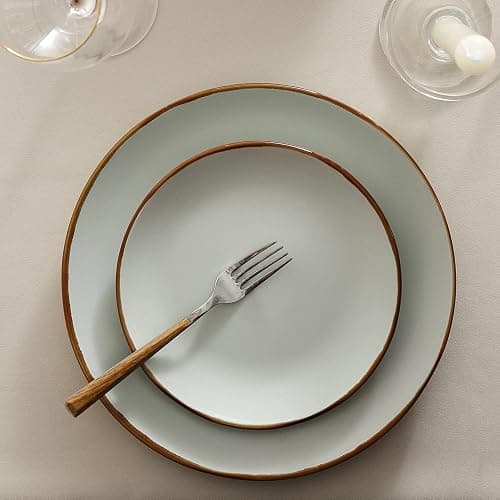 Stone Lain Brasa Stoneware 16 Piece Modern Dinnerware Set, Plates and Bowls, Service for 4, Light Green, Microwave & Dishwasher Safe thumbnail 5