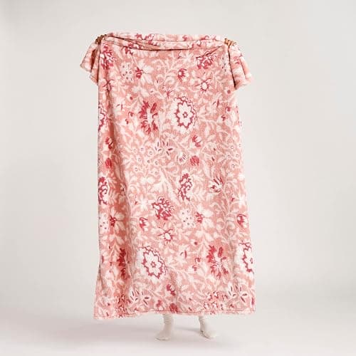 Vera Bradley Women's Fleece Plush Shimmer Throw Blanket, Frosted Lace Pink, 80 X 50 thumbnail 4