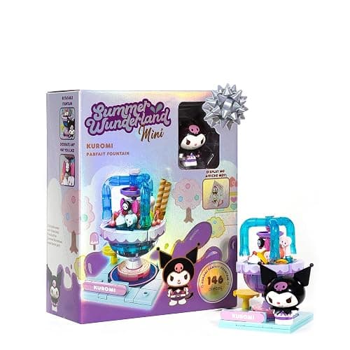 Hamee Sanrio Hello Kitty and Friends ‘Summer Wunderland Mini’ Cute Water Theme Park Building Block Set Birthday Gift, Party Favor, Stress Relief, Collectible Toy Compatible with Lego – Kuromi - Image 1