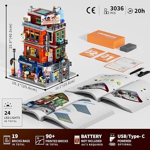 Lumibricks Street Fusion Boxing Club Lighting Building Bricks Set - City Town Modular Playset Collection Display kit with Minifigures 3036 Pcs for Adults & Teens & Life Enthusiasts thumbnail 2
