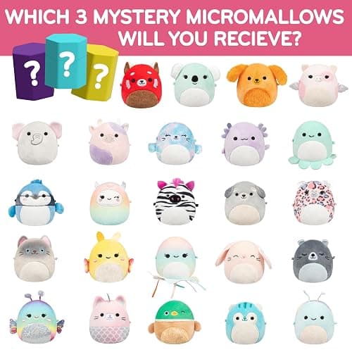 Squishmallows Micromallows Series 1 Mini Mystery Plush (3 Pack) Official Jazwares Basket Stuffer Plush - Collectible Soft & Squishy Blind Capsules - Styles May Vary - Gift for Boys, Girls & Kids thumbnail 3