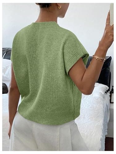 SOLY HUX Women's Short Sleeve Sweater 3D Floral Sweaters Pullover Tank Tops Knit Vest Trendy Fashion Clothing thumbnail 3