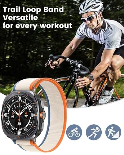 Trail Loop Nylon Band Compatible with Samsung Galaxy Watch Ultra Bands 47mm,Soft Fabric Woven Wristbands Adjustable Sport Strap for Samsung Galaxy Watch Ultra 47mm Band 2024/2025 for Men Women thumbnail 2