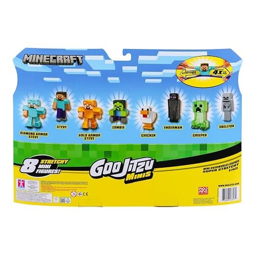 Goo Jitzu Minecraft Minis, 8-Pack Squishy Stretchy Mini Squishies | 2.5-inch squishy fidget toys that stretch up to 4 times their size, with 8 characters for Minecraft fans to collect thumbnail 4