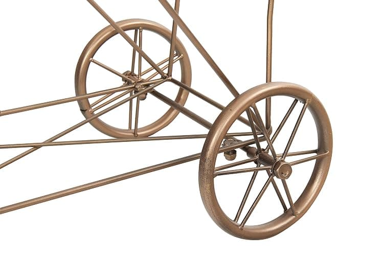 Creative Co-Op Vintage Reproduction Decorative Metal Laundry Basket on Wheels, Copper thumbnail 4