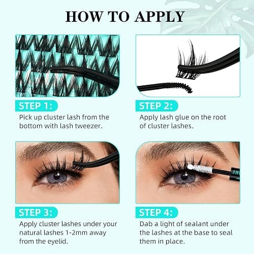 Lash Clusters Manga 140Pcs Eyelash Cluster Wet Look Ultra-Thin Lash Band Eyelashes Extensions Spiky Anime Wide Span Lashes(Puppy,C-14mm) thumbnail 5