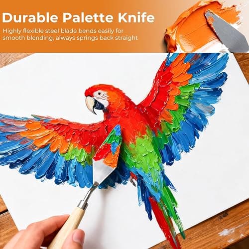 Nicpro 36pcs Paint Brush Set,Professional Paintbrushes for Acrylic Painting | Includes Palette Knife and Canvas Roll, Suitable for Artists and Beginners for Acrylic Painting, Oil, Watercolor, Gouache thumbnail 8