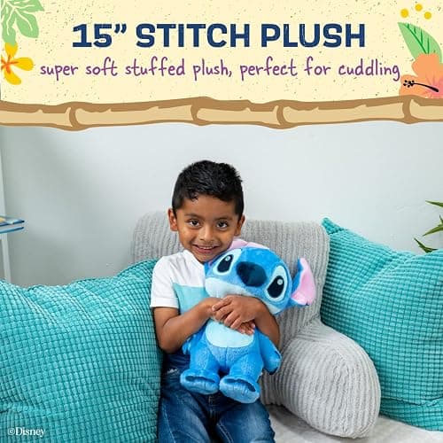 Disney Baby Lilo & Stitch Soft Huggable Stuffed Animal Cute Plush Toy for Toddler Boys and Girls, Gift for Kids, Blue Stitch 15 Inches thumbnail 3