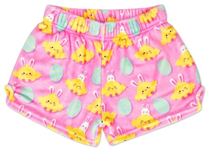 iscream Big Girls Silky Soft Fun Print Plush Fleece Shorts - Kawaii Besties Collection - Image 1