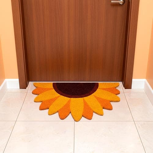 Fisura - Original Doormat Outdoor Entrance Sunflower, Outdoor Mats for Front Door, Coconut Fiber Mat with Non-Slip PVC Base. Dimensions: 27.56 inches x 15.75 inches x 0.59 inches thumbnail 4