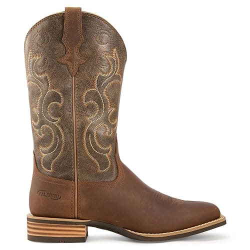 Palitutu Cowboy Boots for Women, Western Cowgirl Boots Genuine Leather hand-embroidered with patterns Mid Calf Chunky Heel for Country Concert Party Women Boots thumbnail 7
