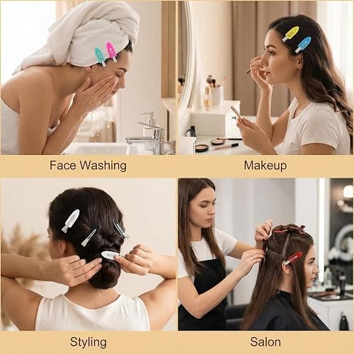 Creaseless Hair Clips for Women Styling 40Pcs Getting Ready No Crease Hair Clips for Bangs Setting No Bend Dent Makeup Clip Application Skincare Clip (Multicolor) thumbnail 5