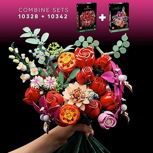 LEGO Botanicals Pretty Pink Flower Bouquet Building Set for Adults - Gifts for Anniversary for Women & Men - Artificial Flowers for Decor or Table Display - 10342 thumbnail 8