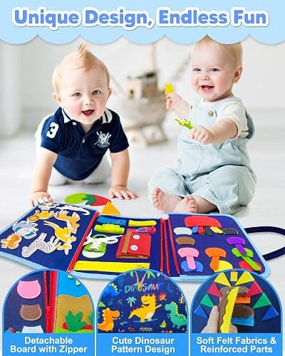 Exorany Busy Board Montessori Toys for Toddler Boy Birthday Gifts, Busy Book Sensory Learning Toys for Toddlers, Toddler Boy Airplane Car Travel Toy Educational Activities thumbnail 5
