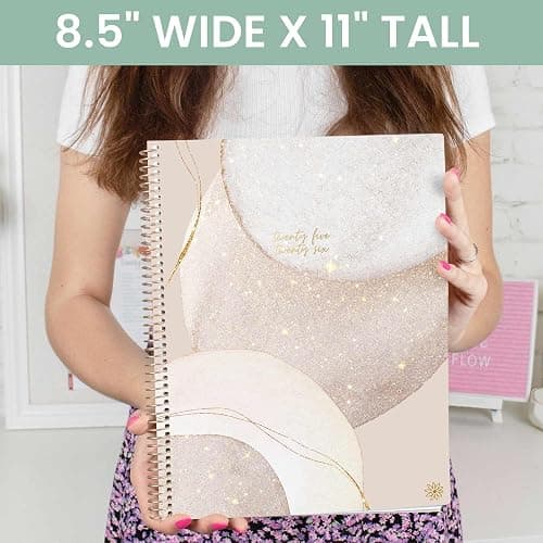 bloom daily planners 2025-2026 (8.5" x 11") Academic Year Day Planner (July 2025 - July 2026) - Aesthetic Weekly & Monthly Dated Agenda Organizer with Stickers - Brushed Beige thumbnail 6