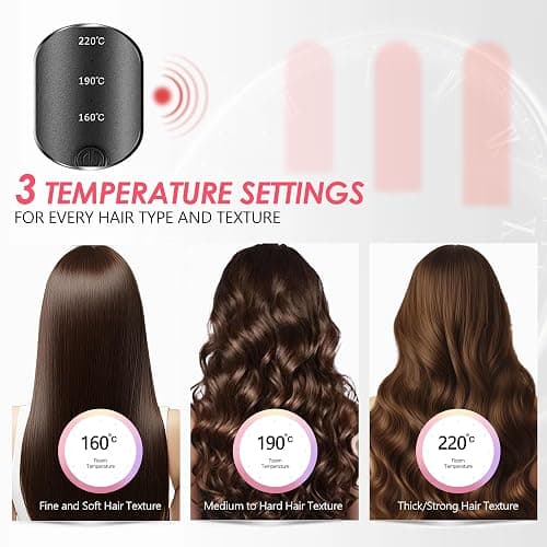 LA MAESII Automatic Rotating Curling Iron, Hair Curler with 3 Temps Fast Heating, 2-Way Rotating 1 Inch Curling Wand, Ceramic Coating, Ionic, Anti-Scald, Anti-Tangle, Dual Voltage Auto Shut-Off (Gray) thumbnail 2