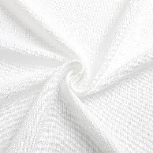 Tollpiz Linen Curtains Living Room Rod Pocket Semi Sheer Curtain Burlap Light Filtering Thick Linen Drapes for Bedroom, 38 x 63 inches Long, White, Set of 2 Panels thumbnail 10
