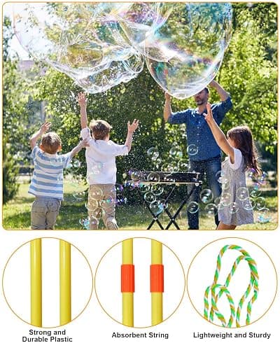UniStylar Giant Bubble Wands, Big Bubble Wand Set with Tray Bulk, Funny Large Bubble Maker for Kids Adults Summer Huge Outdoor Activities Toys Birthday Party Favors Toddlers, 26 Pcs thumbnail 6