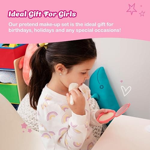 Litti Pritti Toddler Makeup Kit - Pretend Make up 11-Piece Play Makeup Set for Little Girls Age 3 and Up - Kids Cosmetic Bag Includes Brushes, Lipstick, Nail Polish - Pretend Play Toddler Girl Toys thumbnail 7