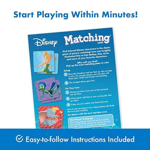 Wonder Forge Disney Matching Game - Fun Memory Game for Boys & Girls Ages 3 and Older - Featuring Classic Disney Characters - Preschool Learning Toy thumbnail 5