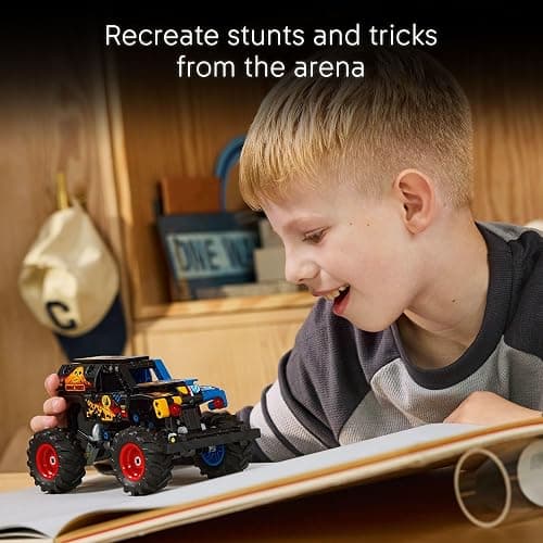 LEGO Technic Monster Jam Grave Digger Fire and Ice Building Toy for Boys & Girls - Monster Truck Toy W/Pull-Back Racing Action for Kids, Ages 7+ - Gift Idea for Birthdays - 42219 thumbnail 4