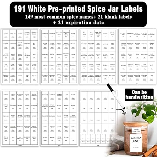 GPOVVIMX 12 Pcs Glass Spice Jars with Bamboo Airtight Lids and 191 Labels - 8.5oz Small Food Storage Containers for Kitchen, Seasoning, Coffee, Herb - Spoon and Marker Included thumbnail 3