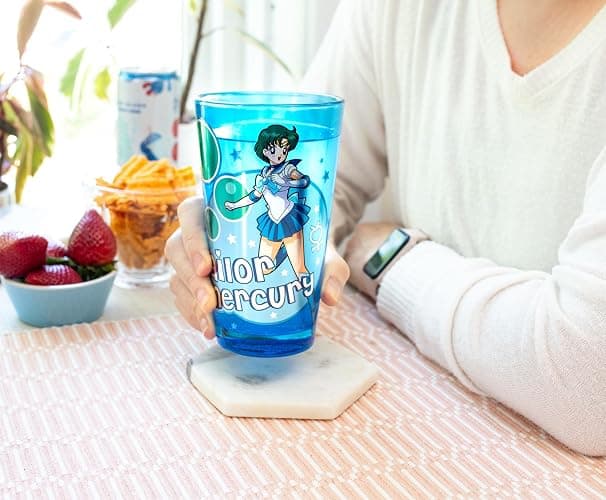 JUST FUNKY Sailor Moon Sailor Mercury 16oz Blue Pint Glass thumbnail 8