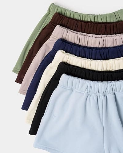 Kamo Fitness CozyTec Sweat Shorts Women High Waisted Lounge Comfy Casual Cotton Shorts with Pockets thumbnail 5