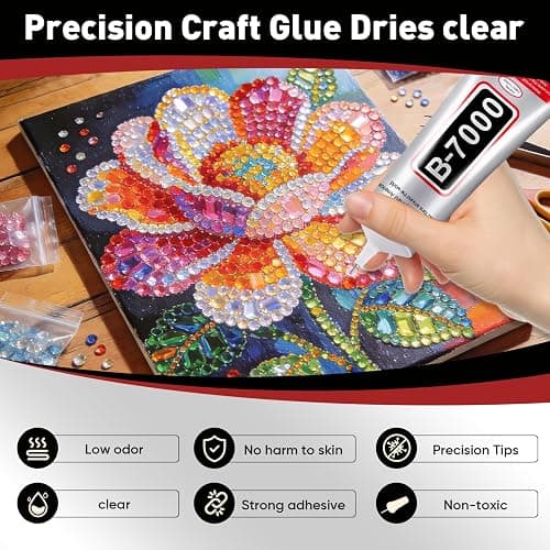 4 PCS 110ml B7000 Glue Clear with Precision Tip, Rhinestone Glue for Nail, Craft Glue, Bedazzling Glue, Shoe Glue, Jewelry Glue for Rhinestone Shoe Jewelry Making DIY Craft Makeup Metal thumbnail 3